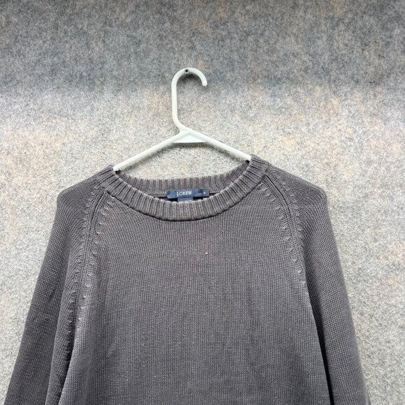 J Crew Sweater Men Medium Gray Pullover Crewneck Casual Fleece Cotton Knitted - Picture 10 of 11